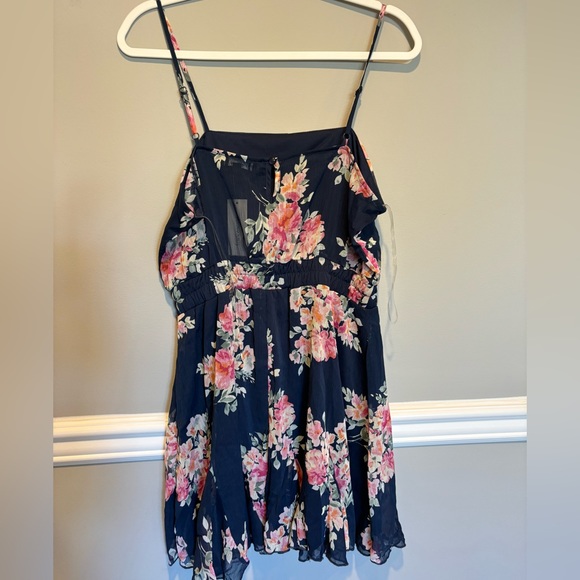 Women's Navy Blue Floral Dress with Floral Print -Francesca's Trixxi Siz… - Picture 10 of 11